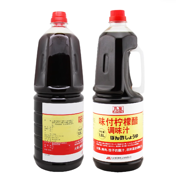 丸友味付柠檬醋调味汁1.8L 日式寿喜火锅调味醋 烧肉醋 爽口蘸汁