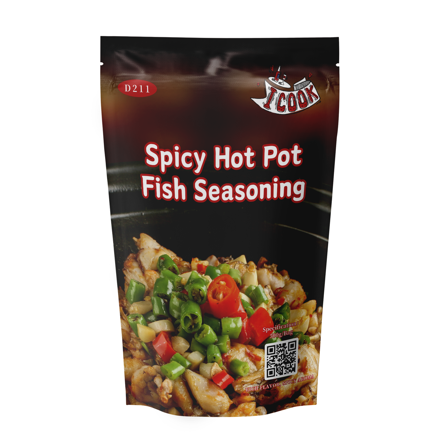 D211 新派麻辣火锅鱼料   500G*24包/件